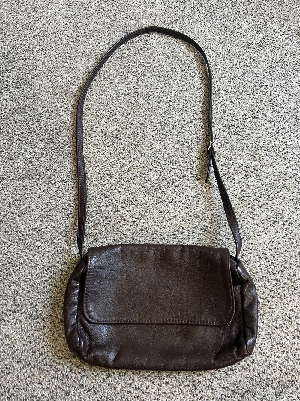 Natural Reflections Dark Brown Leather Crossbody Bag